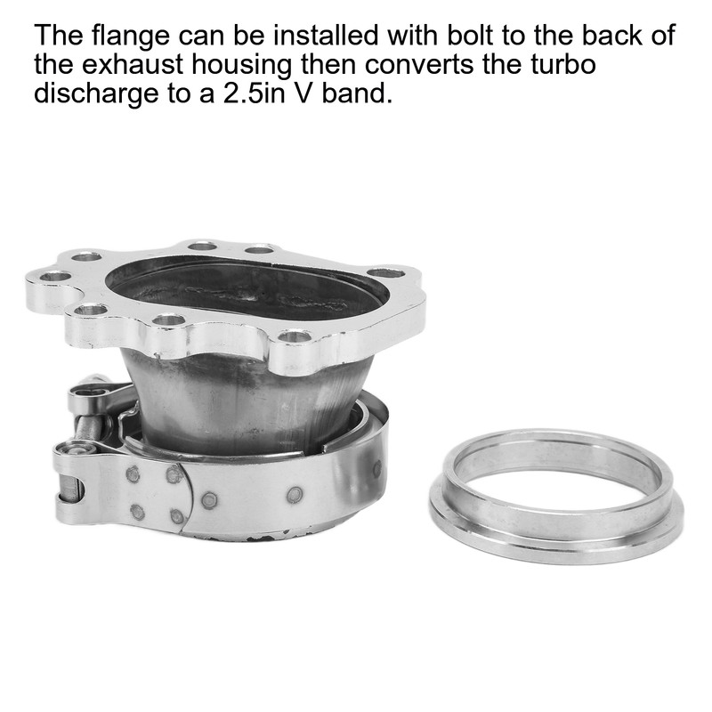 8 Bolt Turbo Downpipe Flange Stainless Steel 2.5in V Band