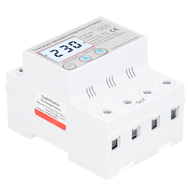 Adjustable Voltage Protector 3Phase LCD Multifunctional SelfResetting STVP936 230v 400V