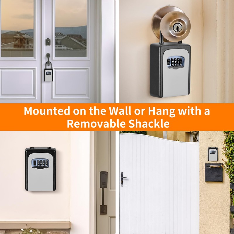 Portable Key Lock Box, Upgrade Clearly Visible Numbers, Lock Box