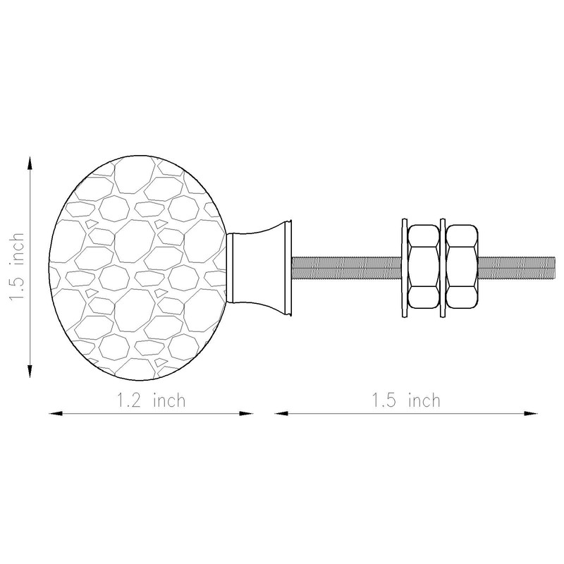 owlKraft Cabinet Knobs Set of 6 Pink Bubble Glass Round