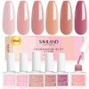 Saviland 5-in-1 Color Gel, Pink Type, 6 Colors x 0.4