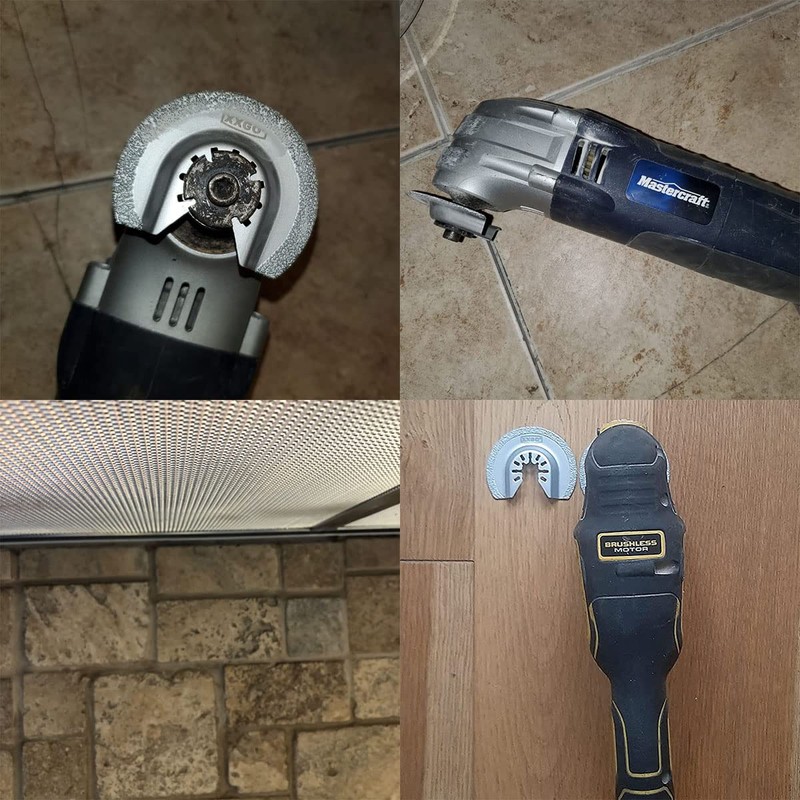 XXGO 4 Pcs Diamond Carbide Oscillating Multi Tool Semi Circle