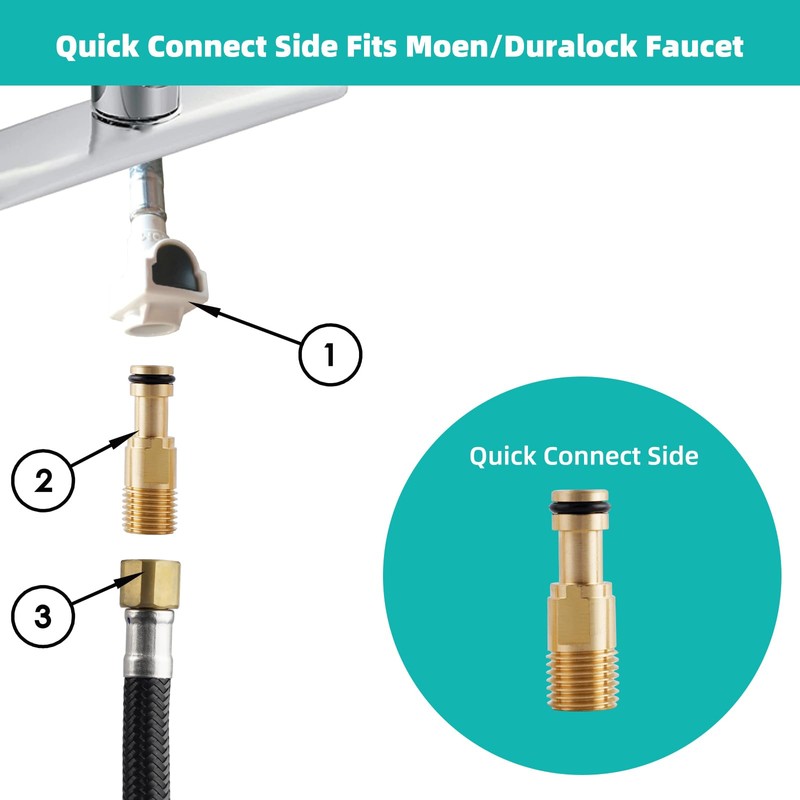 Hygie Rinse Universal Fit Kitchen Faucet Sprayer Attachment/Hose/Holder Set Compatible