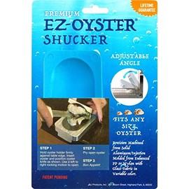 J&J Products The EZ - Oyster Variable Angle Opener Shucking Tool made from Recycled Ocean Bound Plastic (1, Blue)