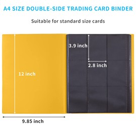 JIQEZNL Card Binder, Upgraded 9 Pockets Trading Card Collection Binder for Cards, 432 Card Book Holder Album for Yugioh, MTG, TCG, Magic, Sports Cards - Yellow