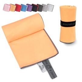 Wowtowelz Compact Microfibre Towel, Travel Towel, Sports / Fitness Towel, Beach / Bath Towel, Lightweight and Quick Drying (Orange, 90 x 60 cm)