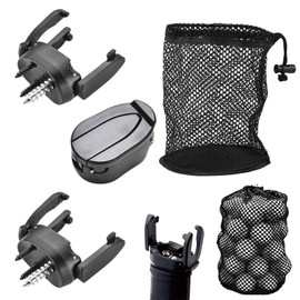 DtgEcd 3 Pcs Golf Ball Retriever with 1 Pcs Golf Ball Bag,Putter Ball Grabber for Easy Golf Ball Retrieval,Sturdy And Durable for Course, Practice and Training (Black)