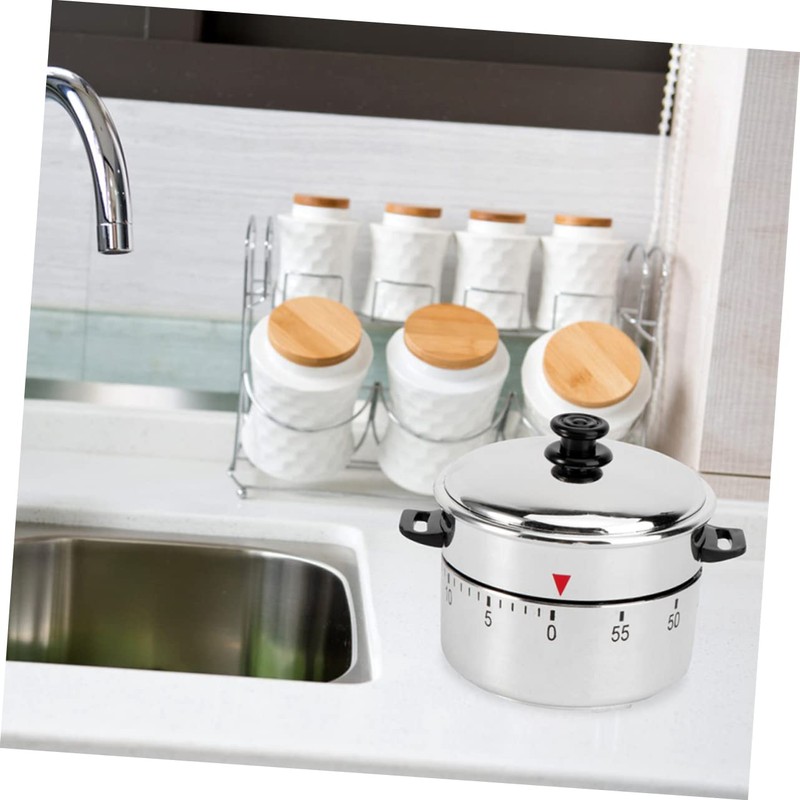 Ciieeo 2Pcs Stainless Steel Cooking Timer Manual Mechanical Countdown Timer