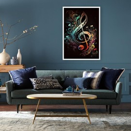 BOHADIY Diamond Painting Kits for Adults Music Diamond Art Kits for Adults,5D Painting Music DIY Full Drill Diamond Painting Gem Art and Crafts 12x16inch