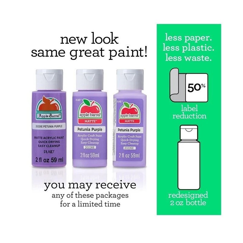 Apple Barrel Acrylic Paint in Assorted Colors (2 oz), 21481,