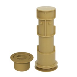 Discount Pool Mart Heavy-Duty Pro Premium Swimming Pool Umbrella Stand with Sleeve and Center Cap | Made in USA | Compatible with Umbrella, Volleyball, Tiki Torch Poles 7-1/2" (6, Tan)