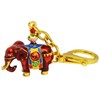 Lucky Feng Shui Red Prosperity Elephant with Treasure Vase Keyring,