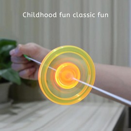 1Pc Flywheel Spinning Toy Spinner Fidget Light Rainbow Lightshow Orbital Flash Novelty Toys Gift Pull Line Flashing Glow in The Dark Wheel Colorful Glow Up Spinning Tops