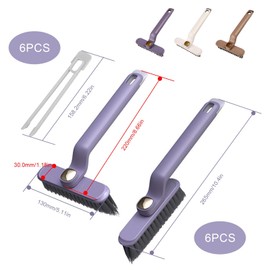 KINHARD Pack of 6 360° Rotating Cleaning Brushes, Multifunctional Gap Cleaning Brushes, 3-in-1 V Shaped Bristles Cleaning Brush, Wall Brush, Scrubber Brush for Bathroom Tile Floor