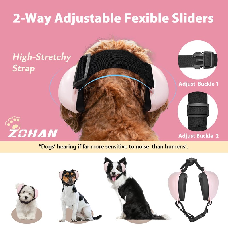 ZOHAN Dog Ear Muffs for Noise Protection, Comfort Dog Noise