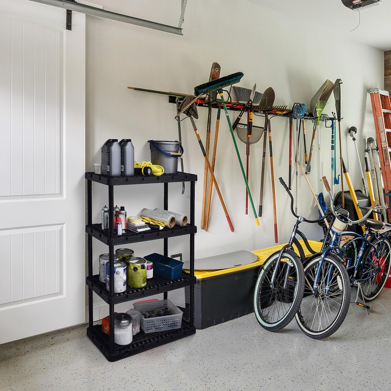 Gracious Living 4 Shelf Unit, Heavy-Duty Shelving Storage Rack for