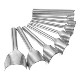 sourcing map 11pcs Half-Round Leather Punch, 3mm-45mm, Leather Cutter Arch Curve, Belt End Cutter, Iron Half Circle Punch Tool for Crafting Strap Belt, Wallet and Bag