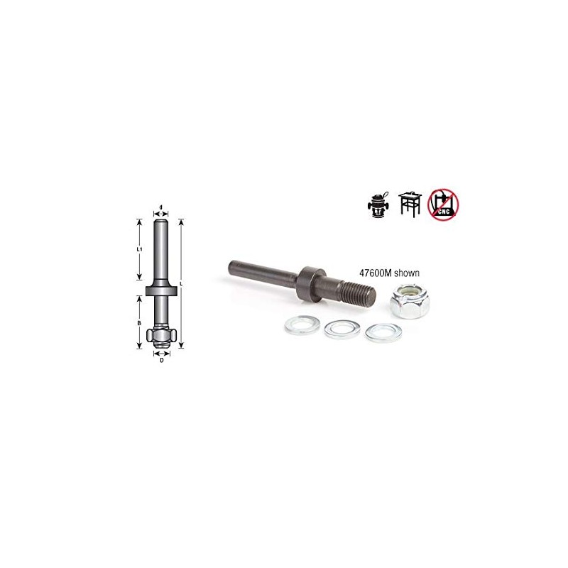 Amana Tool - 47601 Router Arbor with Hex Nut, Washers