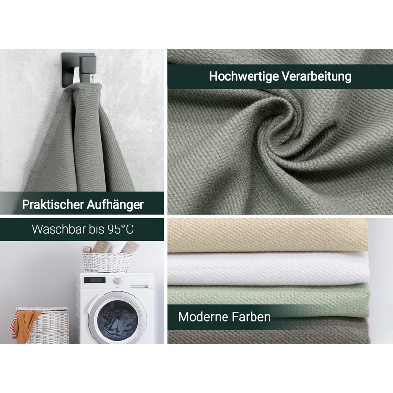 ZOLLNER Set of 5 Cotton Tea Towels in 50 x