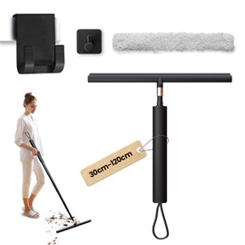 LORESJOY Squeegee Shower Doors, Shower Squeegee for Glass Doors, Window Squeegee, Squeegee Window Cleaning, Window Cleaner Tool with 47'' Extension Pole for Car Windshield, Glass Doors (Black)