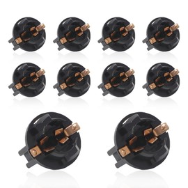 dawfall 10 PCS T10 Twist Lock Socket, W5W T10 168 194 Miniature Wedge Instrument Indicator Lamp Holder, Reading Bulb Base Sockets Extension Parts, for Most Cars (Black)