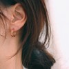 Gold&Deer 14K Gold Field Two-Row Simple Ring Earrings Rose Gold