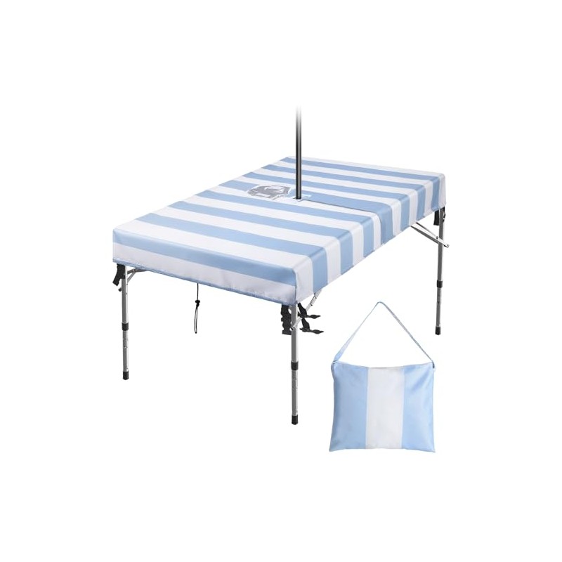 Tegeme Outdoor Tablecloth with Umbrella Hole and Drawstrings 59 L