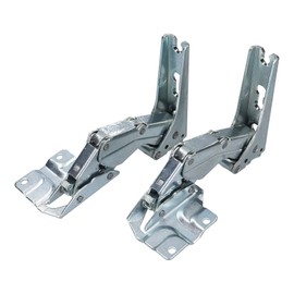 DEKAROX Door Hinge Set of 2 Compatible with Bosch Siemens Neff 12004051 Replacement Hinges Top & Bottom Galvanised Steel for Fridge Freezer