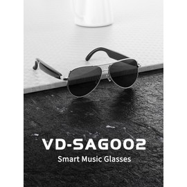 VEN-DENS Smart Bluetooth Music Sunglasses with Built-in Speakers & Mic, Wireless Audio Glasses, UV400 Protection, Hands-Free Calling, Lightweight PC Frame for Outdoor & Travel (SAG002)