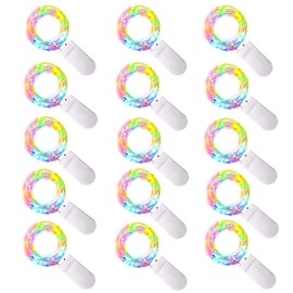 15 Pack Fairy String Lights, 30LED 9.8FT Battery Operated Starry Lights, Silver Wire Mini Firefly String Light for Wedding, DIY, Party, Christmas, Bedroom Decorations(4 Colors)