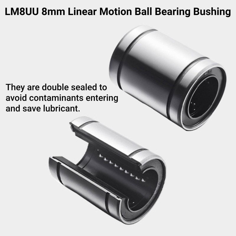 Lm8uu Double Linear Motion Bearing 8 mm Sealed Cylinder Linear