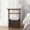 sthmec Narrow Side Table with Charging Station Set of 2,