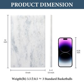 Koville African Natural Marble Cutting Board for Kitchen Pastry Bread, 12" x 8" Genuine Marble Cheese Board Stone Tray for Counter, Bathroom Perfume Tray Jewelry Candle Plate (Namib Fantasy)