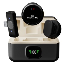 GEEKERA Wireless Lavalier Microphone for iPhone15/16，iPad，Camera and Android, Noise Canceling Mini Microphone with Three Different Modes, Perfect for Podcasts & Video Recording, YouTube, (2 Mics)