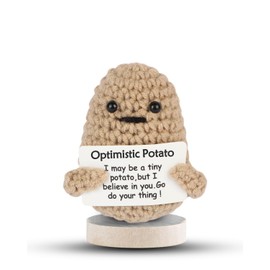 DAFURIET Mini Funny Crochet Doll with Card - 3 Inch Wool Potato for Cheer Up Gifts and Party Decorations