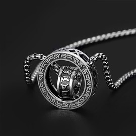 Silver Thunder Necklace, Men's, Popular, Stainless Steel, Alloy, Water Resistant, Silver Ring, Necklace, Accessories, Gift, Boyfriend, Father's Day, Birthday, Popular, Anniversary, Men's, Stainless
