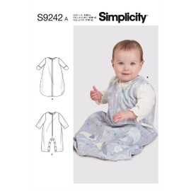 Simplicity Sewing Pattern S9242 Layette SS9242A Baby Sportswear XXS-XS-S-M-L, White