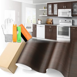 Free Tool Kit EZAUTOWRAP 1398 Oak Wood Grain Viny Wrap Sticker Decal Car Furniture Cabinet 3MIL - 48"X72" (4FT X 6FT)