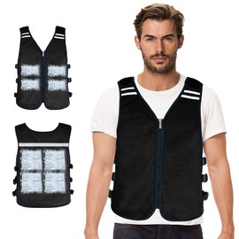 Cooling Vest for Men&Women, Reflective Ice Vest with 32 PCS Ice Packs, Cool Jacket for Hot Weather Summer Workout