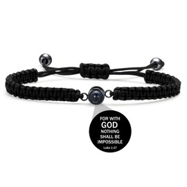 Flvkev Easter Basket Stuffers Gifts for Adult Women Men, Christian Bible Verse Luke 1:37 Bracelet Scripture Inspirational Quote Religious Gift Easter Stuff