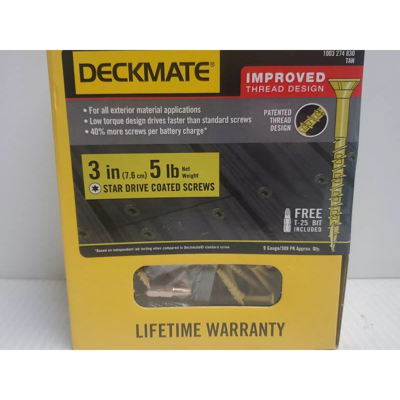DECKMATE #9 x 3 in. Star Flat-Head Wood Deck Screw