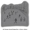 'Ice Skating Rink' Rubber Stamp - Unmounted Design for Crafting