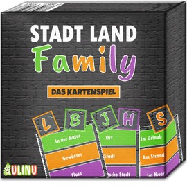 Gesellschaftsspiel - Stadt, Land, Family - Das fairste Kartenspiel Aller Zeiten - Stadt Land Fluss Lernspiel für Kinder ab 8 Jahren - Geschenk-Idee (Kartenspiel - 55 Karten)