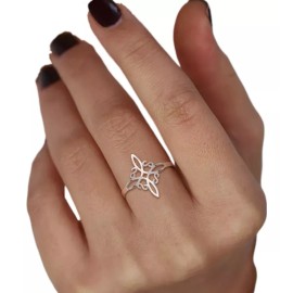 Jextech Anillo Nudo De Bruja Wiccan Celta Acero Amuleto Protección
