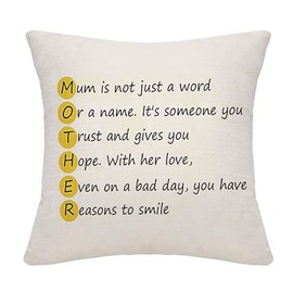 Gift for Mum Mother Mummy Mom Mama Throw Pillow Cover Cushion Cover for Mum Birthday Gift (mum-2)