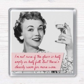Funny Vintage Wine Drinking Women Quotes Set of 4 Gift Retro Drink Coasters