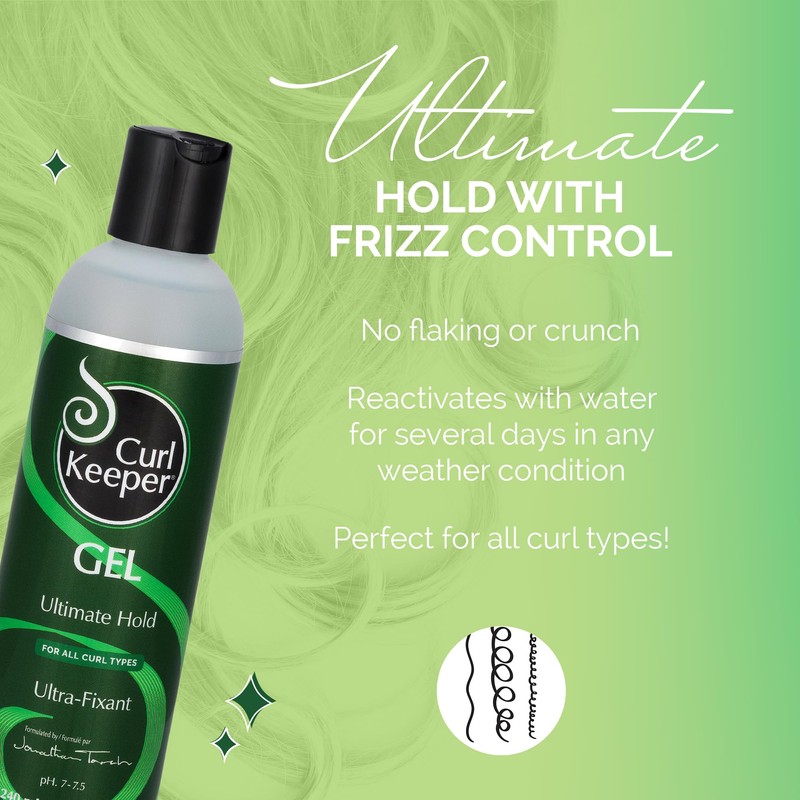 Curl Keeper Ultimate Hold Hair Gel for Curly Hair, 8