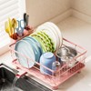 AIDERLY Iron Dish Drying Rack Auto Drain Dish Drainers Kitchen