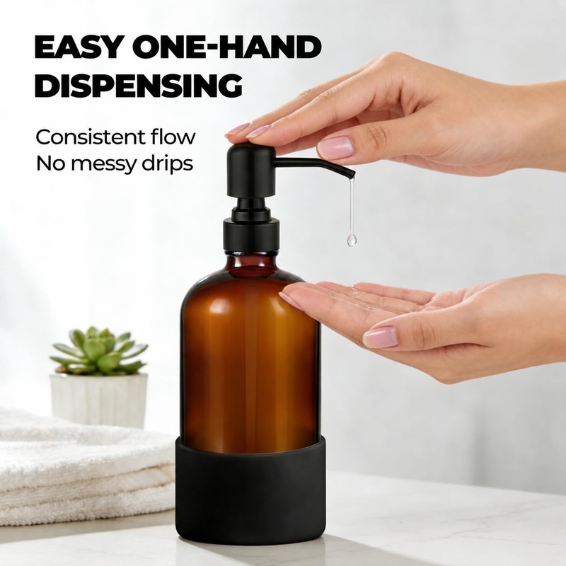Homepicker 16 oz Hand and Dish Soap Dispenser Set for
