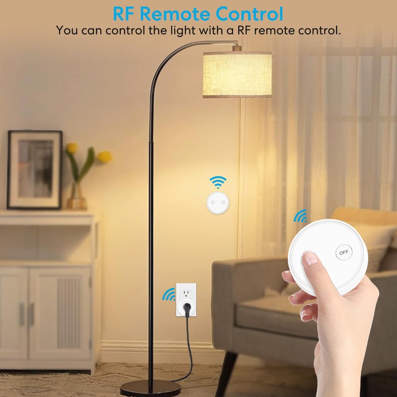 LoraTap Mini Remote Control Outlet Plug Adapter with 2 Remotes,
